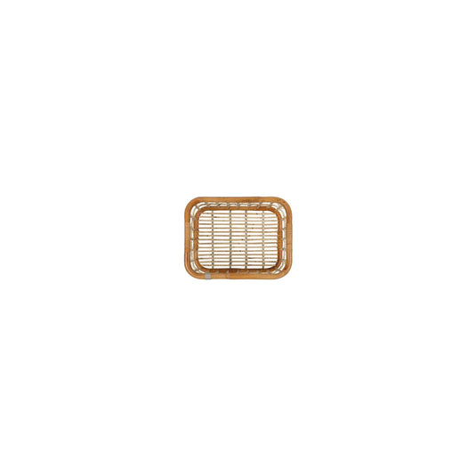 Basil Green Life - rotan fietsmand - large - voorop- natural bruin