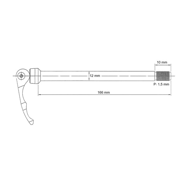 NOVATEC QR269R 12mm steekas met hevel achter