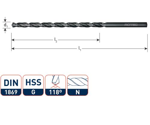 Rotec spiraalboor extra lang 10.0x340 235