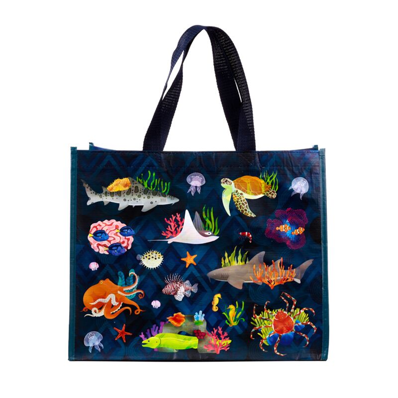 Load image into Gallery viewer, Marine kingdom rpet duurzame boodschappen tas
