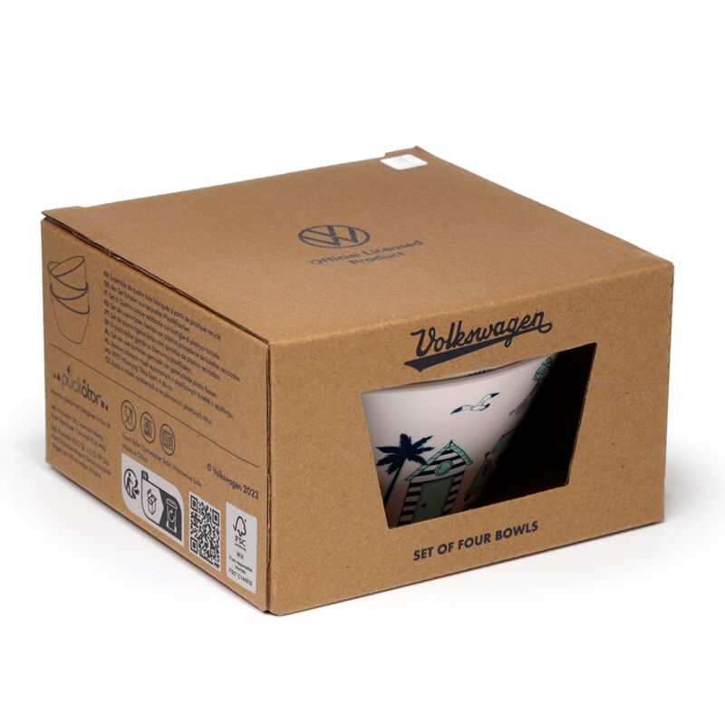 Load image into Gallery viewer, Vw t1 volkswagen busje explore set van 4 duurzame rpet picknick kommen
