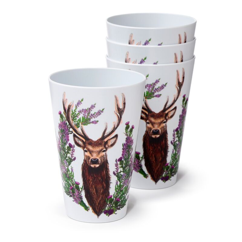Load image into Gallery viewer, Wild hert set van 4 duurzame rpet picknick bekers 450ml
