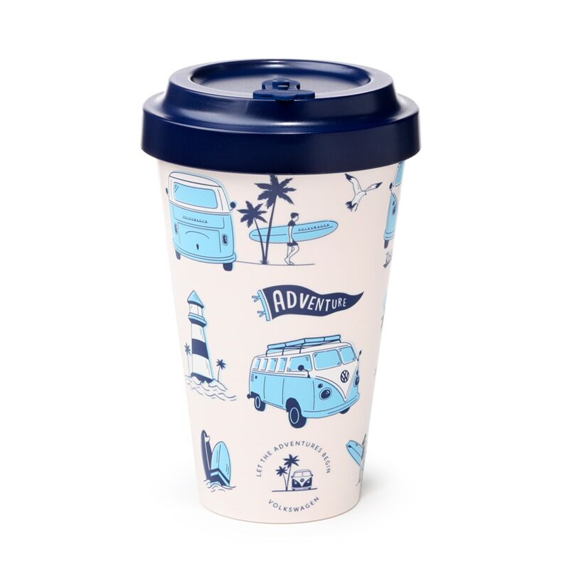 Load image into Gallery viewer, Vw t1 volkswagen busje explore rpet duurzame thermosbeker reismok 400ml

