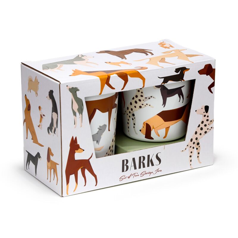 Load image into Gallery viewer, Barks hond set van 2 rpet en bamboe voorraadpotten s m
