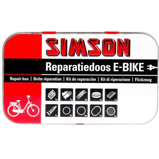 reparatiedoos E-bike aluminium rood wit 14-delig
