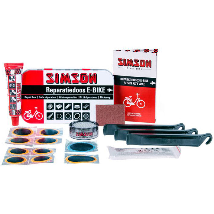 Load image into Gallery viewer, reparatiedoos E-bike aluminium rood wit 14-delig
