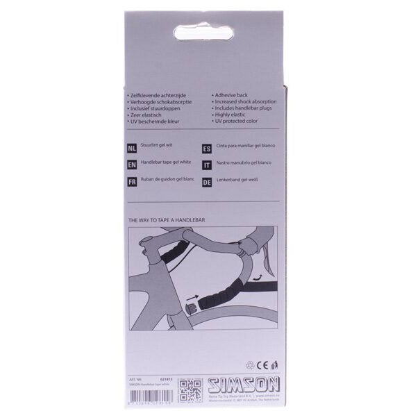 Load image into Gallery viewer, Simson Stuurlint Gel wit (racefiets, schokabsorberend, comfortabel)
