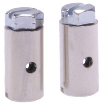 Load image into Gallery viewer, schroefnippels 15 x 8 mm zilver 2 stuks
