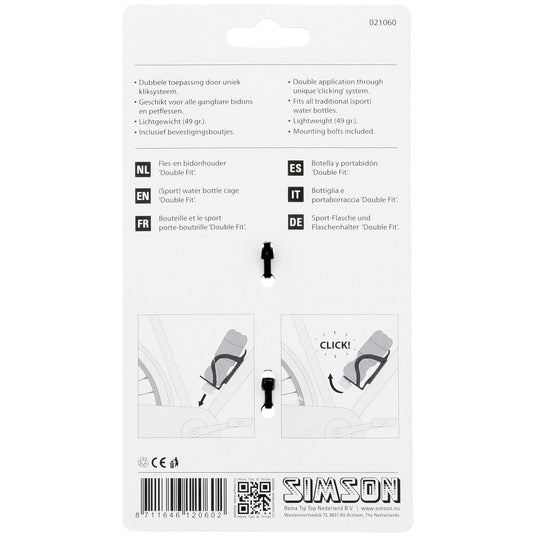 Simson Bidonhouder Double Fit bidon-fles glans zwart kaart