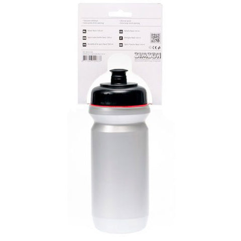 Simson water bottle big mouth basic 550ml silver/black