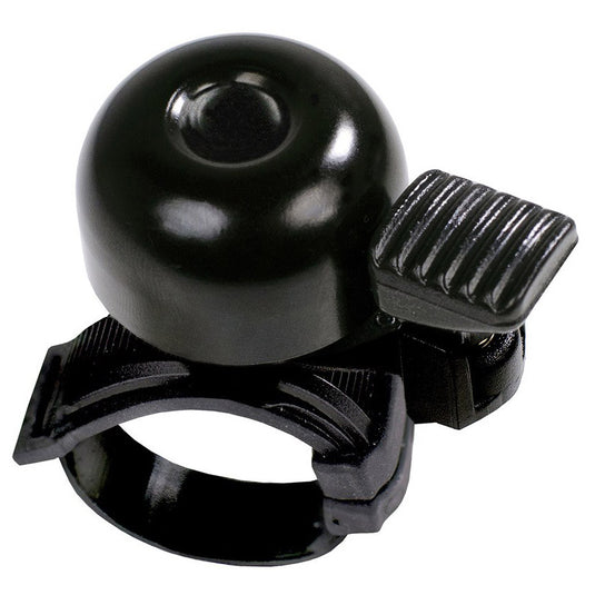 Simson fietsbel mini 32mm, flex-band bevestiging zwart