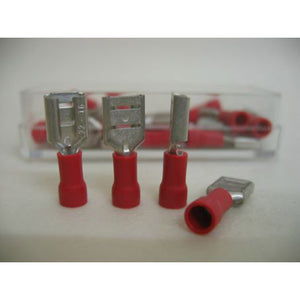 Bofix kabelschoen amp vrouw plat 6,3mm rood (25st)