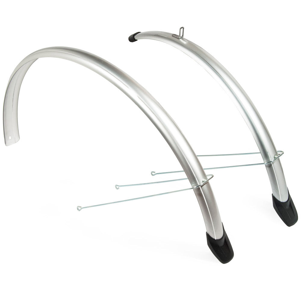 Eurofender mudguards 20" 58mm silver complete with rod