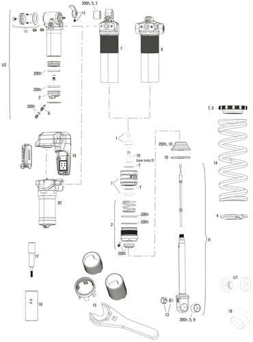 Rockshox schokdemper vivid ultimate rc2t rear shock rs vivid ult. rc2t 225 x 70mm