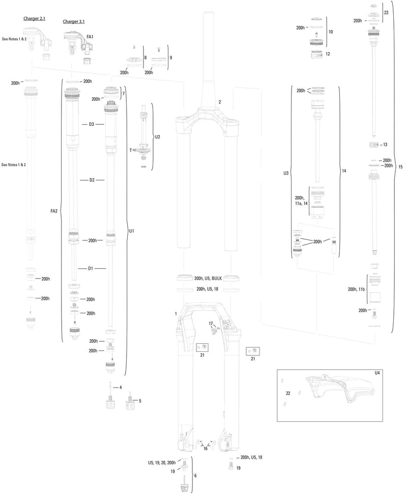 Load image into Gallery viewer, Rockshox verende voorvork zeb select rc 27,5 + 29 boost susp.fork rs zeb sel.rc 170mm black
