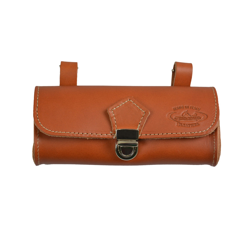 Load image into Gallery viewer, Selle monte grappa monte grappa zadeltas leer cognac met logo
