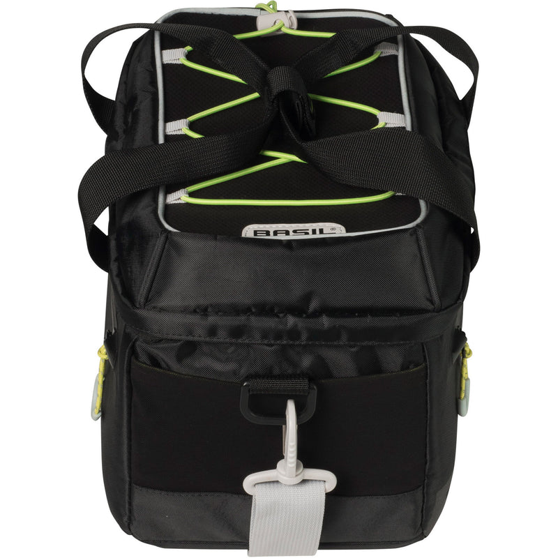 Load image into Gallery viewer, Basil Miles Trunkbag - Sportieve zwarte bagagedragertas voor sportievelingen - 7L - Zwart Lime
