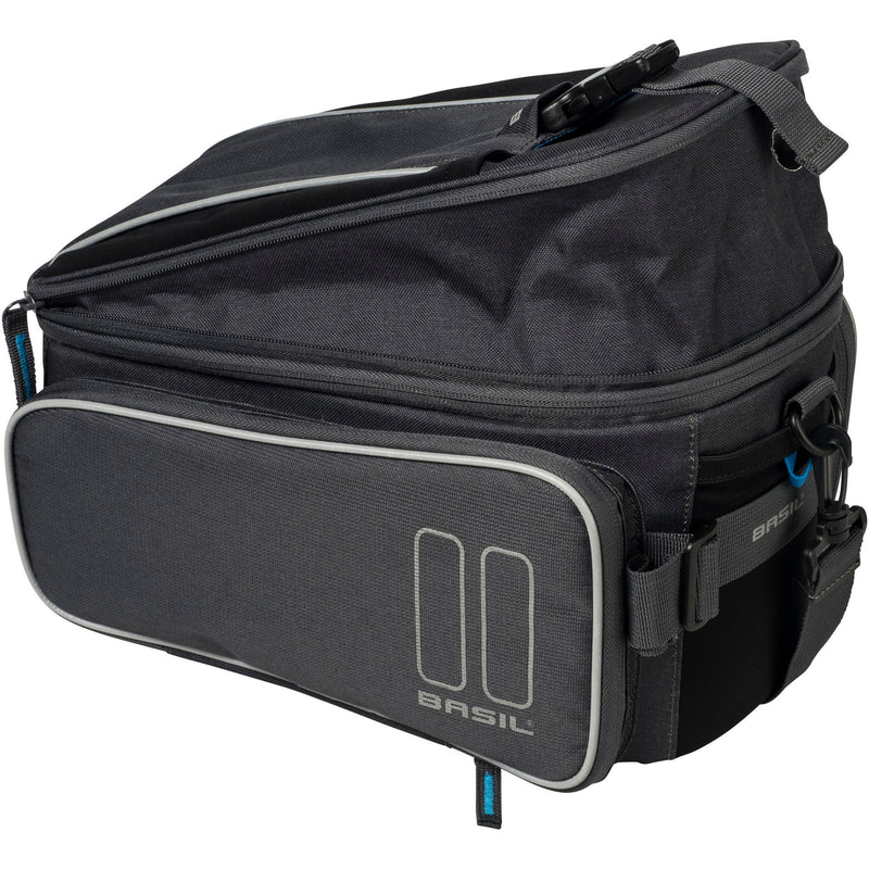 Load image into Gallery viewer, Basil Sport Design Trunkbag - Grijze fietsbagagedragertas, 7-15L, waterafstotend, voor reguliere fiets en e-bike
