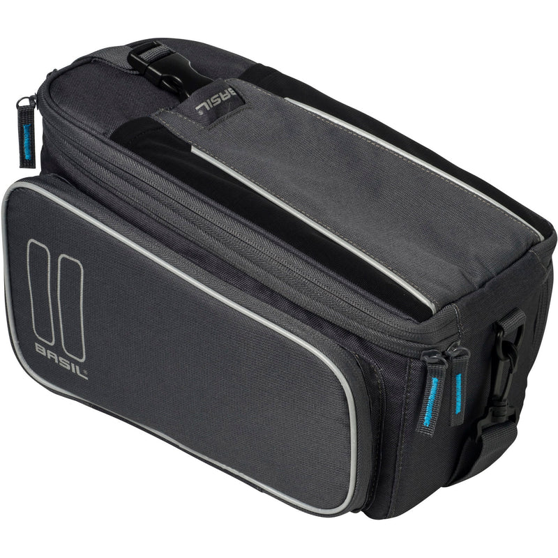 Load image into Gallery viewer, Basil Sport Design Trunkbag - Grijze fietsbagagedragertas, 7-15L, waterafstotend, voor reguliere fiets en e-bike
