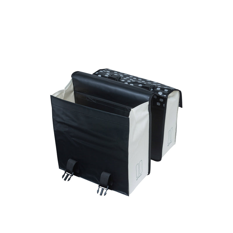 Load image into Gallery viewer, Basil Urban Load dubbele fietstas - zwart groen, waterafstotend, 53L
