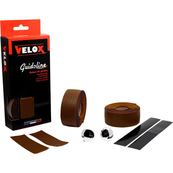 Velox set handlebar tape Guidoline Soft Grip Marron