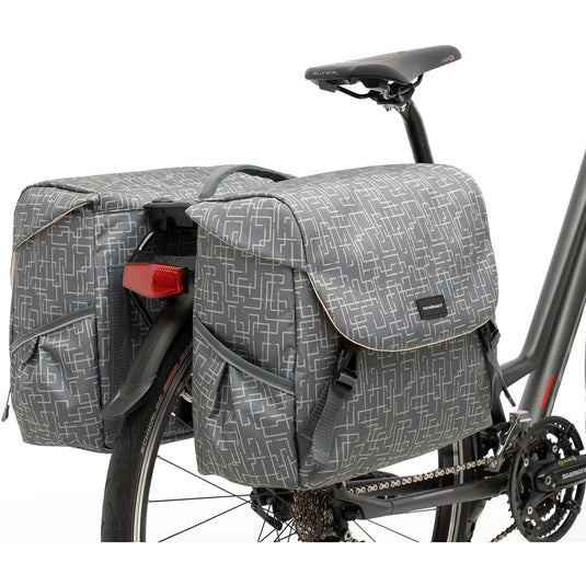Mondi Joy Dubbele Fietstas - Racktime Snap-it - Waterafstotend Polyester - 38L - Ivy Walnut