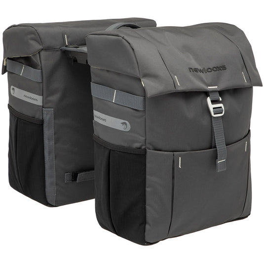 Vigo Double fietstas - sportief, waterafstotend, zwart grijs