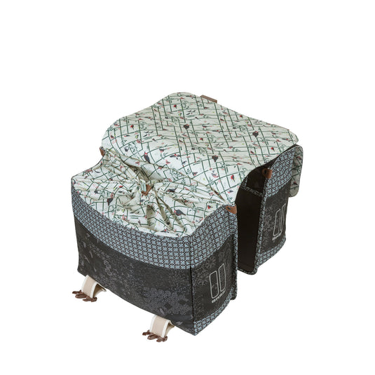 Basil Bohème Dubbele Fietstas - Zwart - 35L - Waterafstotend - Kunstleren Details