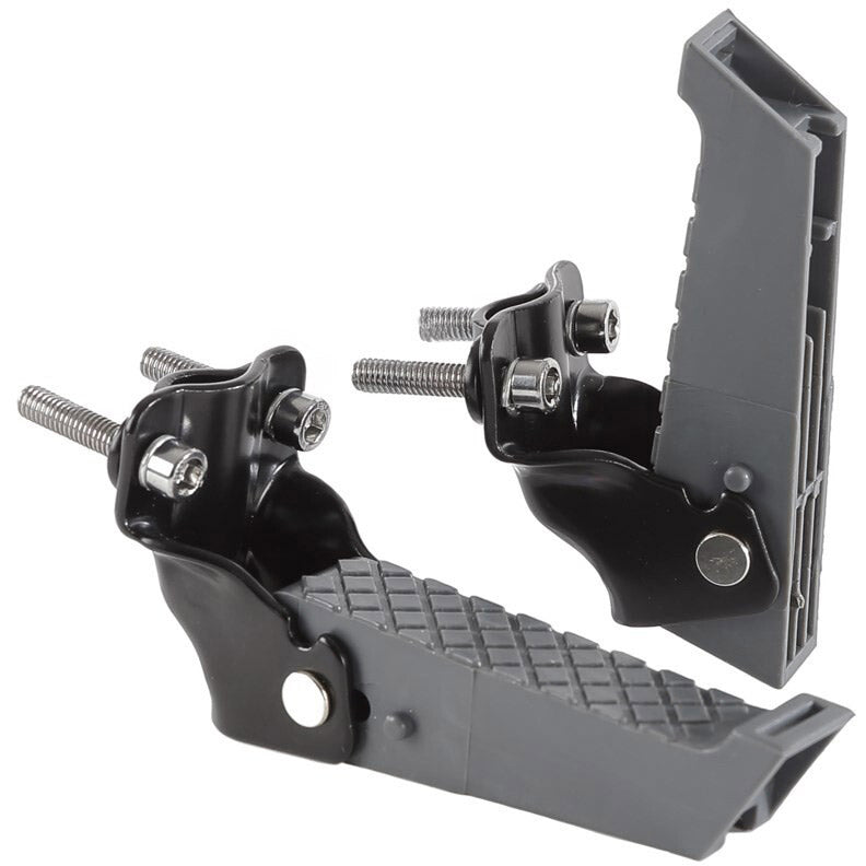 Load image into Gallery viewer, voetsteunen opklapbaar met riemen zwart grijs
