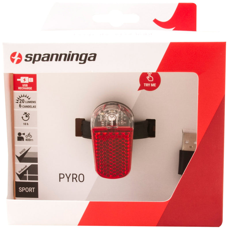 Load image into Gallery viewer, Spanninga achterlicht pyro usb oplaadbaar

