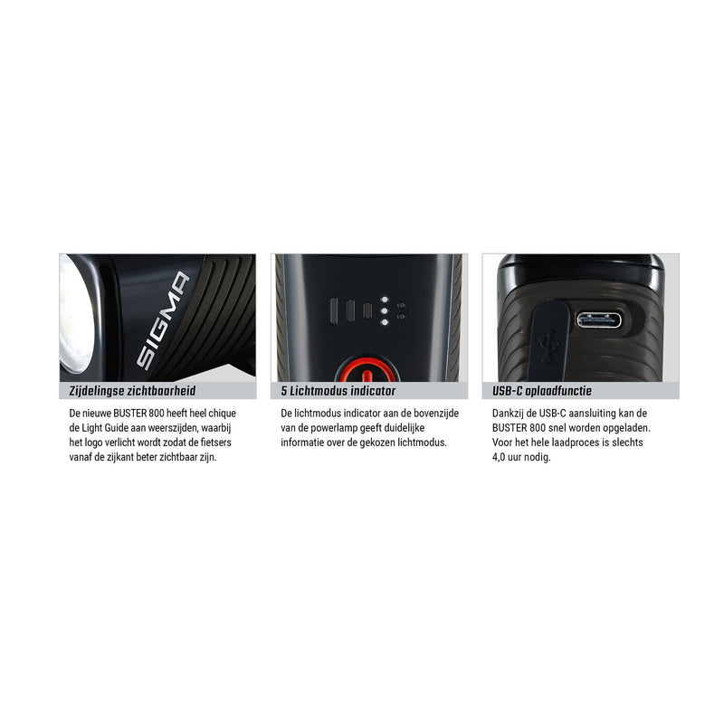 Load image into Gallery viewer, Sigma koplamp Buster 800 LED schroefhouder -Li-ion accu USB
