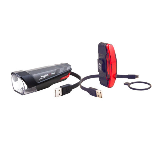 Load image into Gallery viewer, Spanninga Trigon 25 set II Voor+Achter USB + BH29 999192
