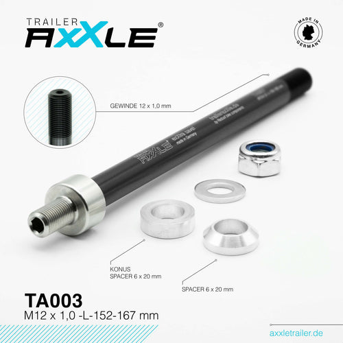 Bobike radoxx steekas voor trailer m12x1,00 152-167mm