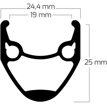 Ryde velg 584x29c 32gts dubbelwandig ongebust rigida - andra 29 zwart disc