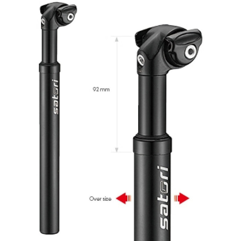 Load image into Gallery viewer, Zadelpen verend Satori Elegance LT Ø27.2mm 350mm - mat zwart
