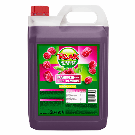 Raak vruchtensiroop framboos (5 liter)