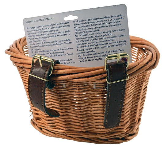 Volare rieten mandje klein met riempjes voor 12-16 inch