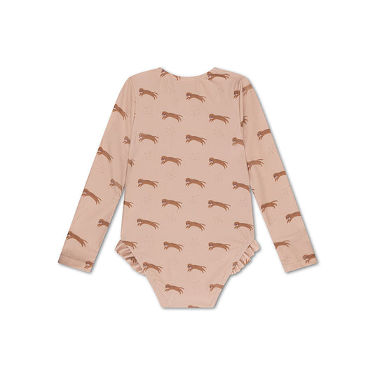 Roamer | beige meisjes uv badpak met lange mouwen