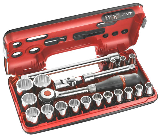 Facom 22-delige doppendoos 1 2 12-kant met ratel