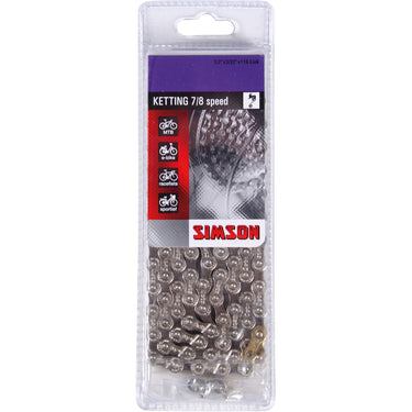 Simson Ketting Derailleur 7 8 - Fietsketting 116 schakels - 7 8 speed - 1 2 x 3 32 - Zwart