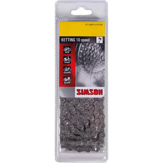 Simson Ketting Derailleur 10 - fietsketting 10-speed, anti-roest coating, 116 schakels, 1 2 X5 64
