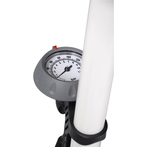 bicycle pump with pressure gauge steel 61 cm white (020601)