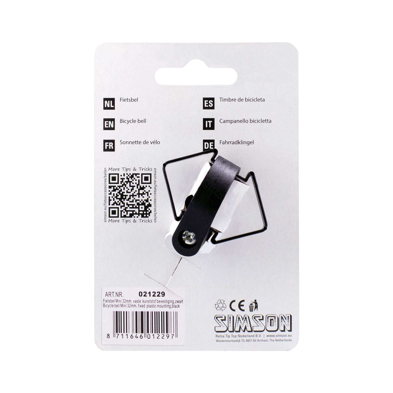 Load image into Gallery viewer, Simson fietsbel mini 32mm zwart
