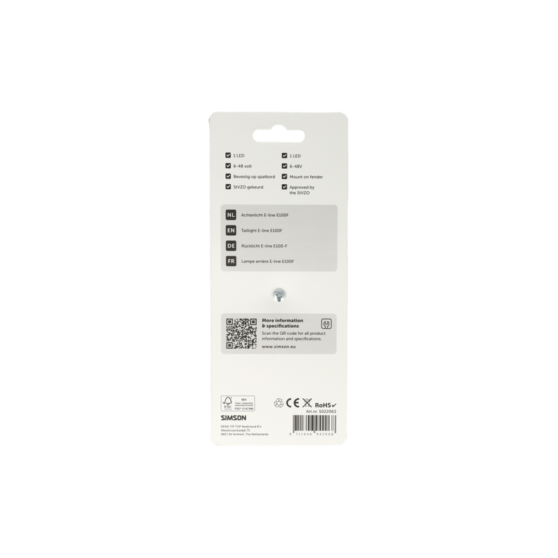 Load image into Gallery viewer, Simson aurora achterlicht e-line e100f
