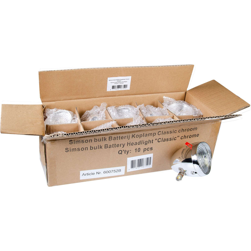 Load image into Gallery viewer, batterij koplamp Classic - chroom (10 stuks in
