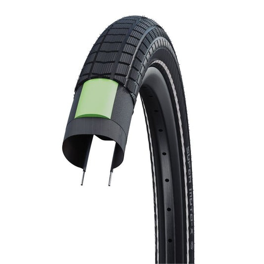 Schwalbe super moto-x - wired - addix - dd - greenguard - 26x2.40 - black + reflex