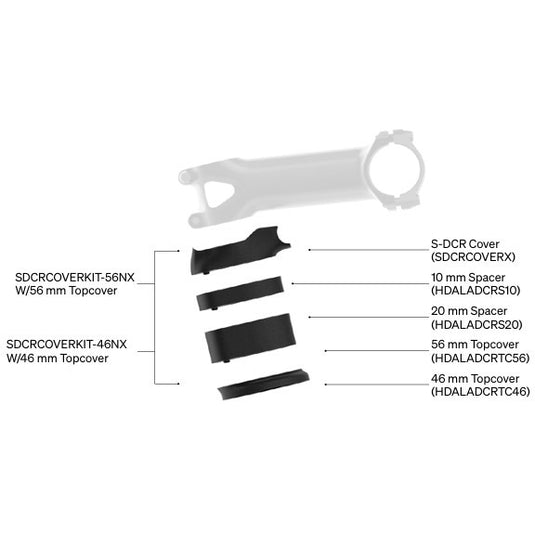 Dedacciai deda s-dcr cover kit: spacers topcover 56mm