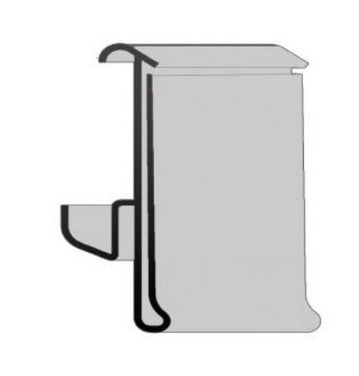 Prijsrail b 988 h40 (voor 1000 legborden) transparant