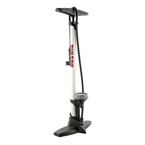 Load image into Gallery viewer, fietspomp met manometer staal 61 cm wit (020601)
