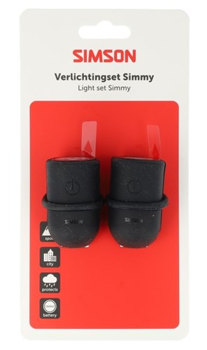 Simson verlichtingsset simmy batterij - zwart